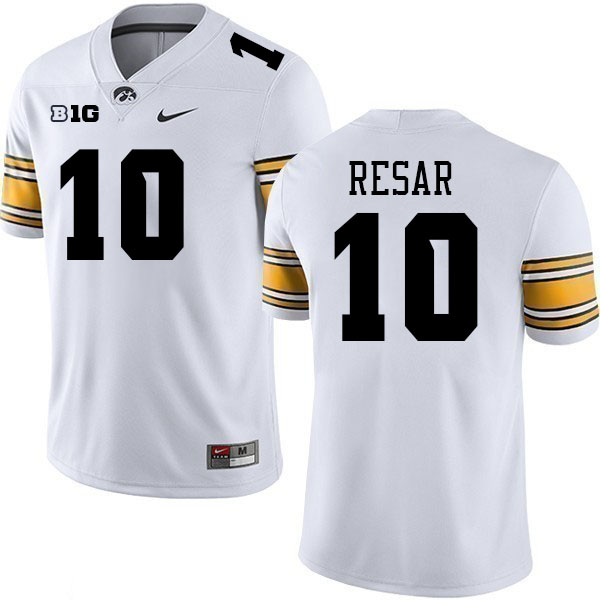 Men #10 James Resar Iowa Hawkeyes College Football Jerseys Stitched-White